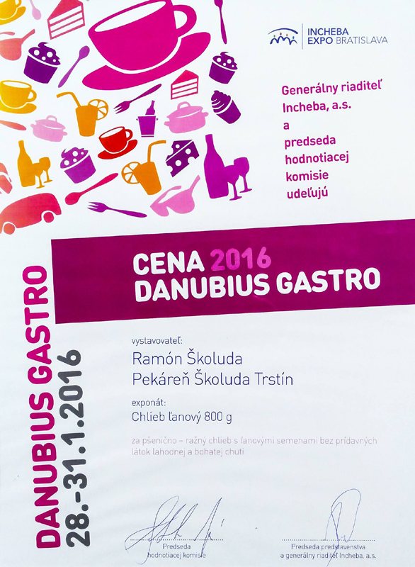 Cena 2016 Danubius Gastro